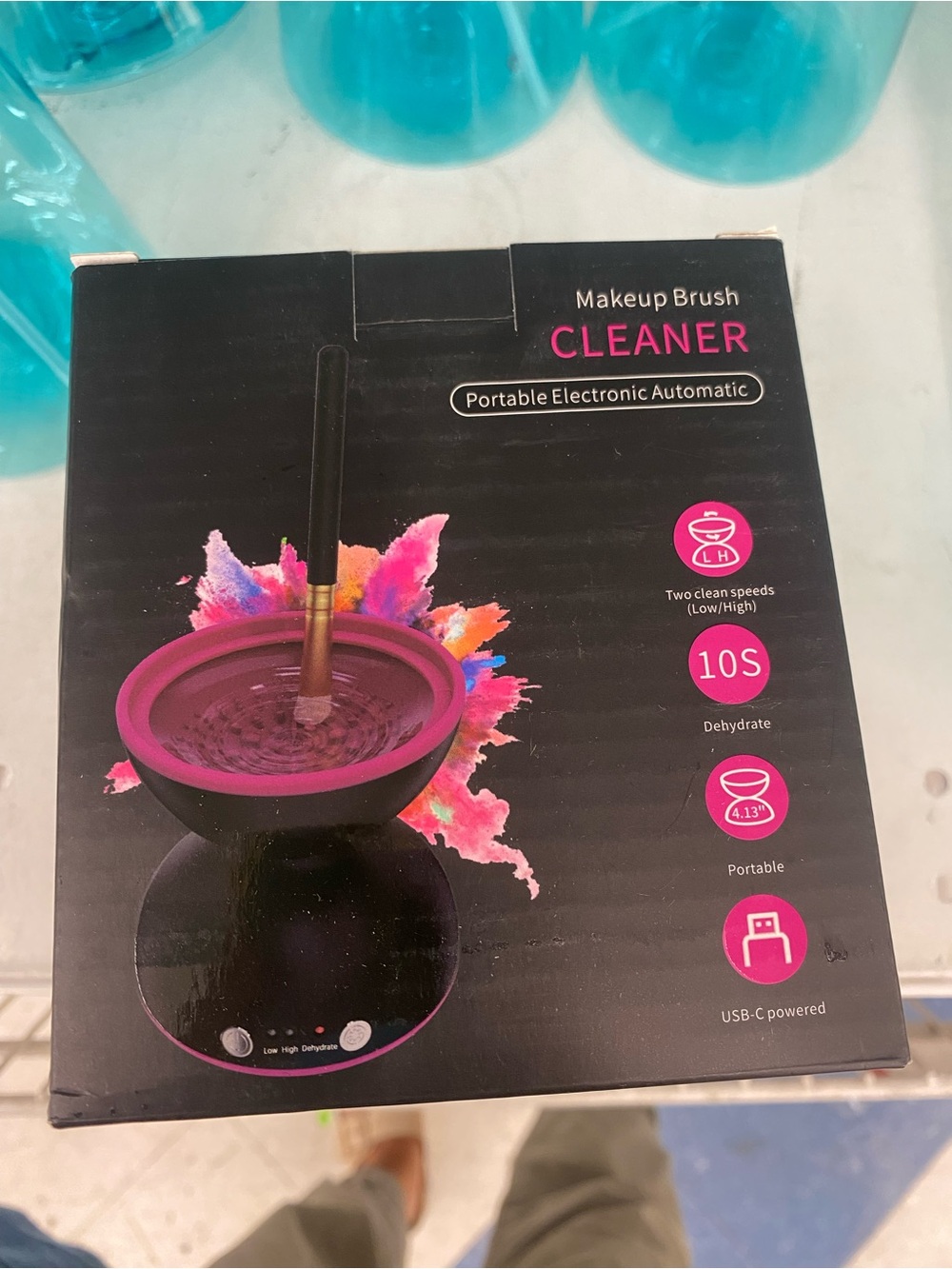 Portable Makeup Brush Cleaner - Pink Electronic USB-C